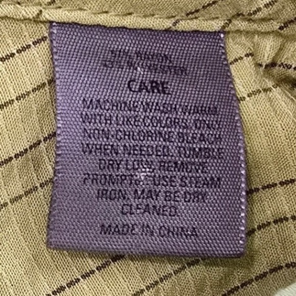 REI Collared Short Sleeeve Button Down Shirt Lime Green Mens Large Pinstripe - Picture 9 of 9